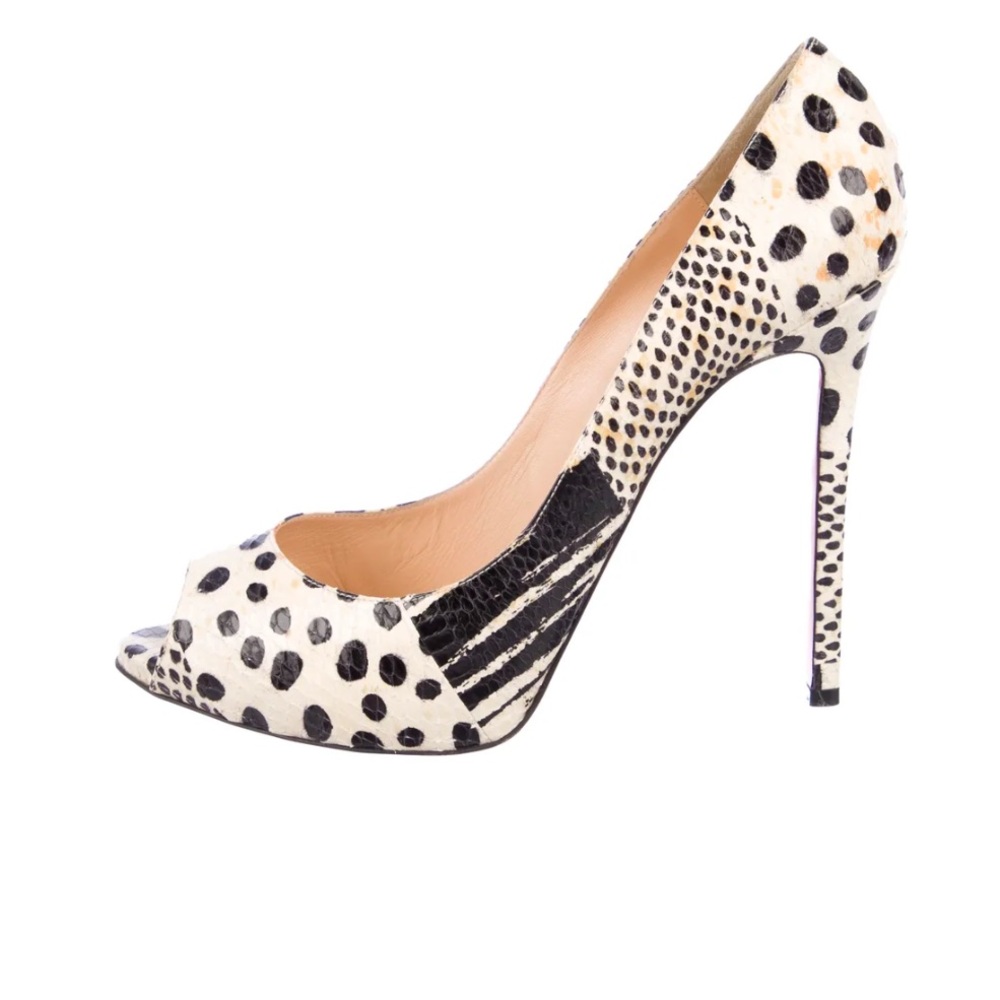 Christian Louboutin
Snakeskin Peep-Toe Pumps Authentic